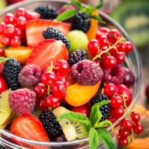 Fresh fruit salad in the bowl